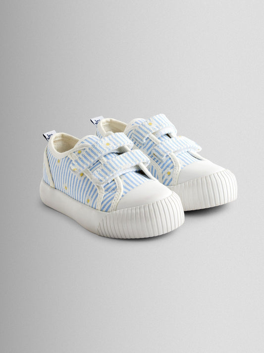 JoJo Maman Bébé Blue Daisy Double Strap Canvas Pumps image 1