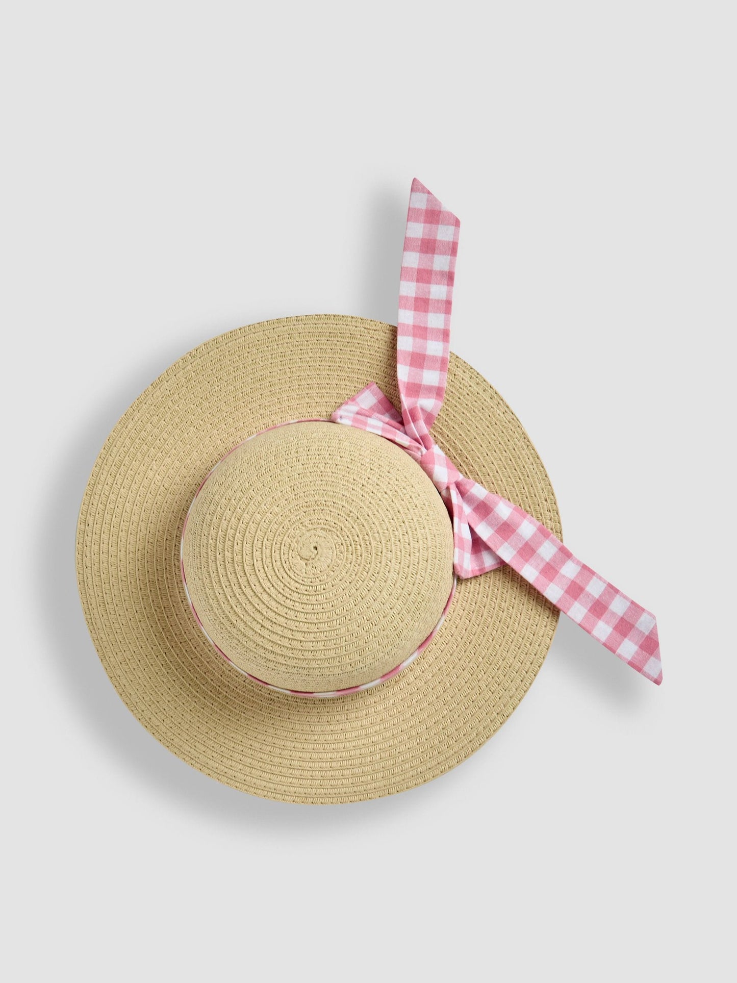 JoJo Maman Bébé Natural Gingham Woven Sun Hat image 3