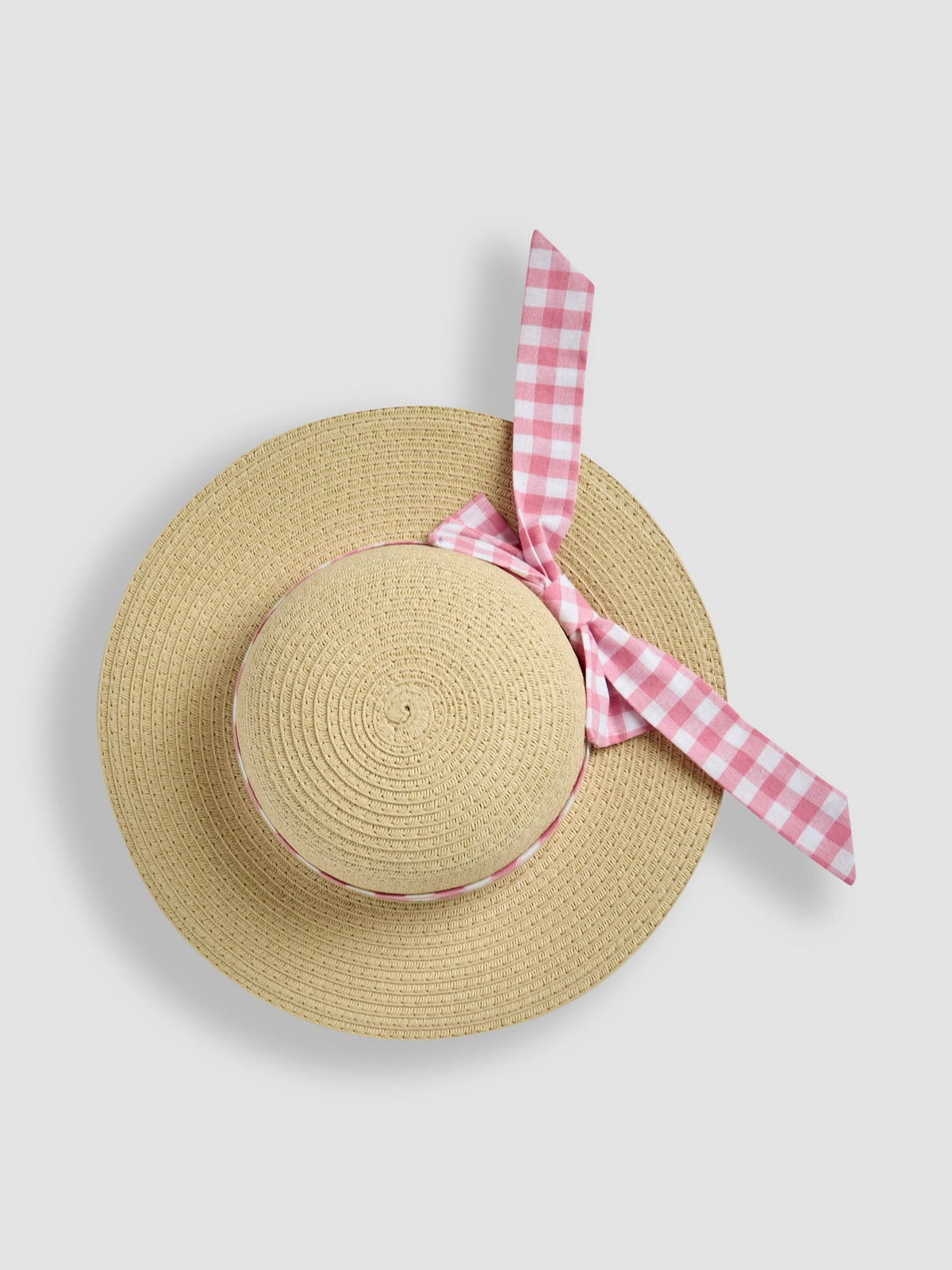 JoJo Maman Bébé Natural Gingham Woven Sun Hat image 3