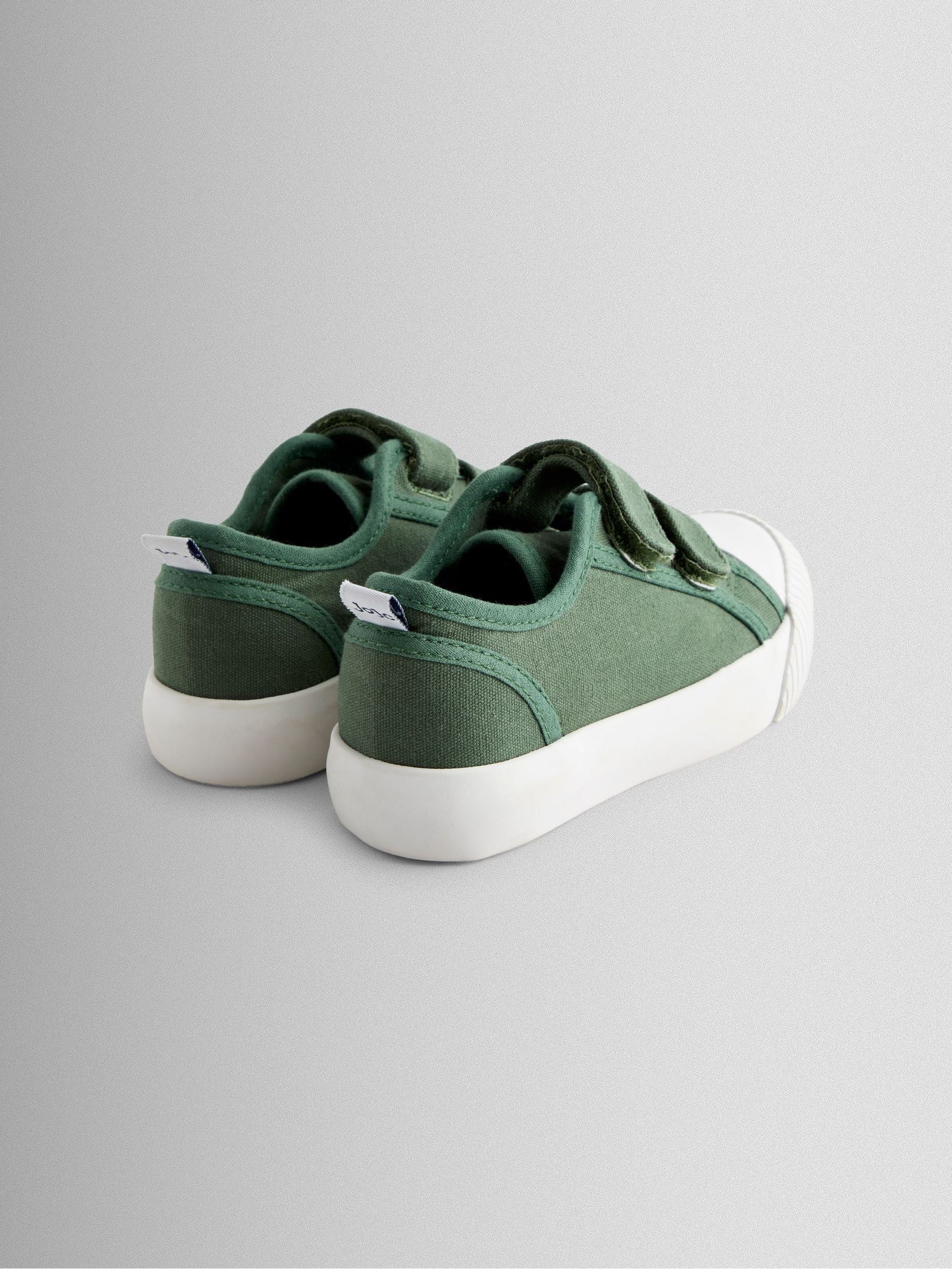JoJo Maman Bébé Khaki Green Double Strap Canvas Pumps image 2