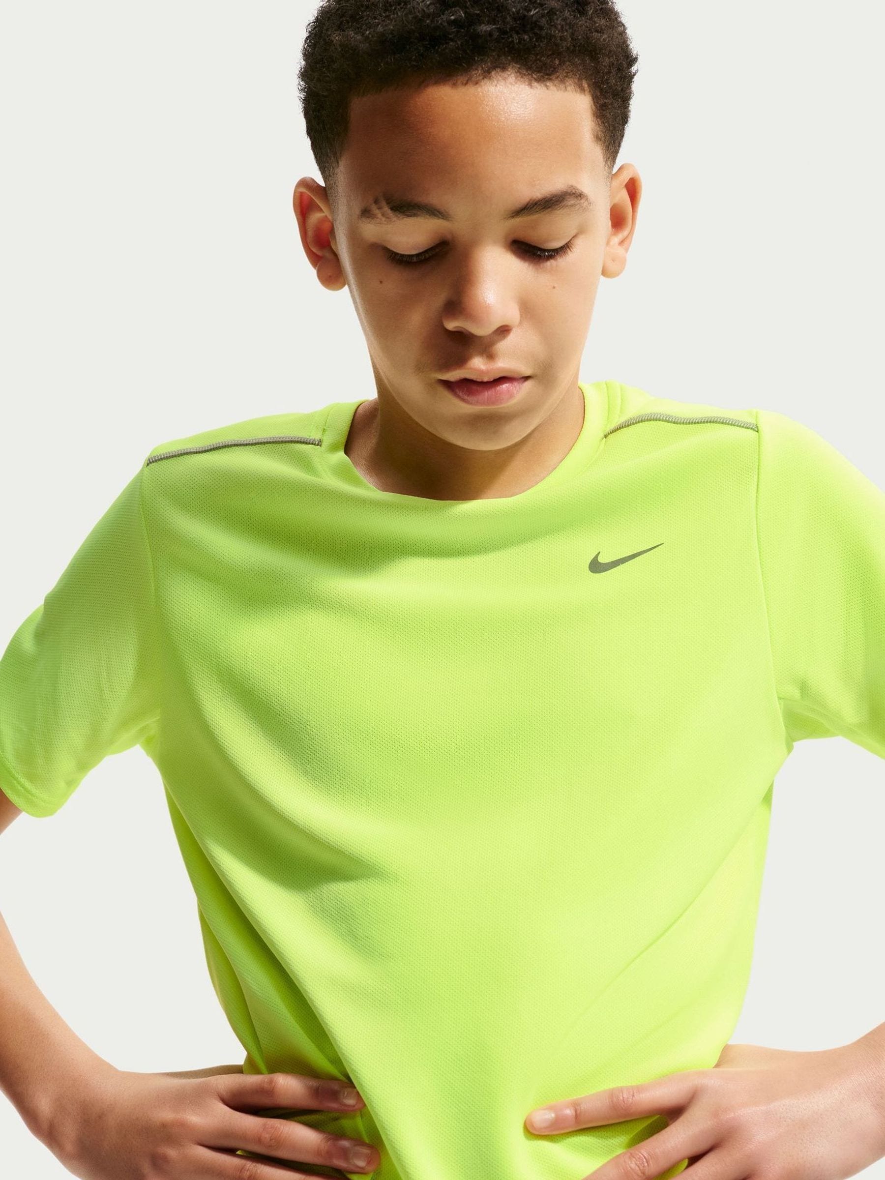 Dsiney Kidz - Nike Volt Ice Yellow Miler Dri-FIT Short Sleeve T-Shirt image 1