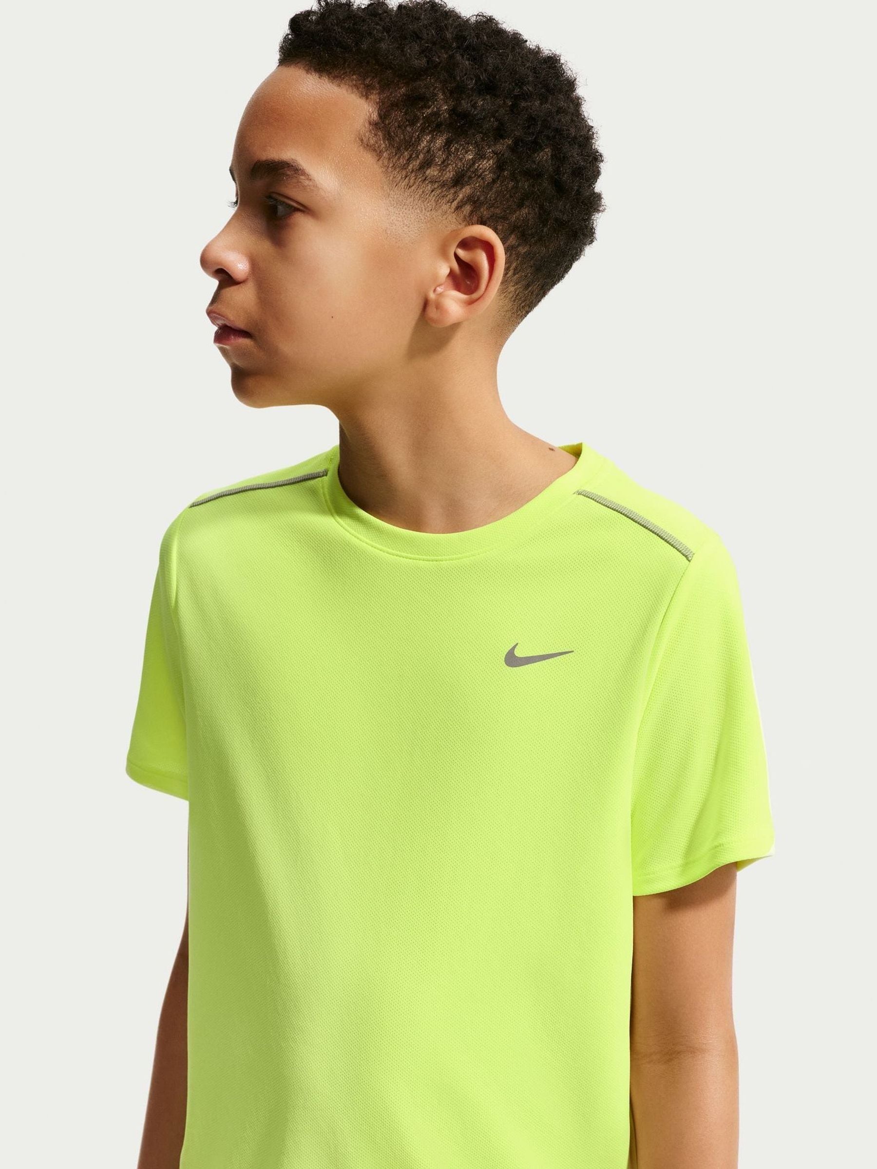 Dsiney Kidz - Nike Volt Ice Yellow Miler Dri-FIT Short Sleeve T-Shirt image 3