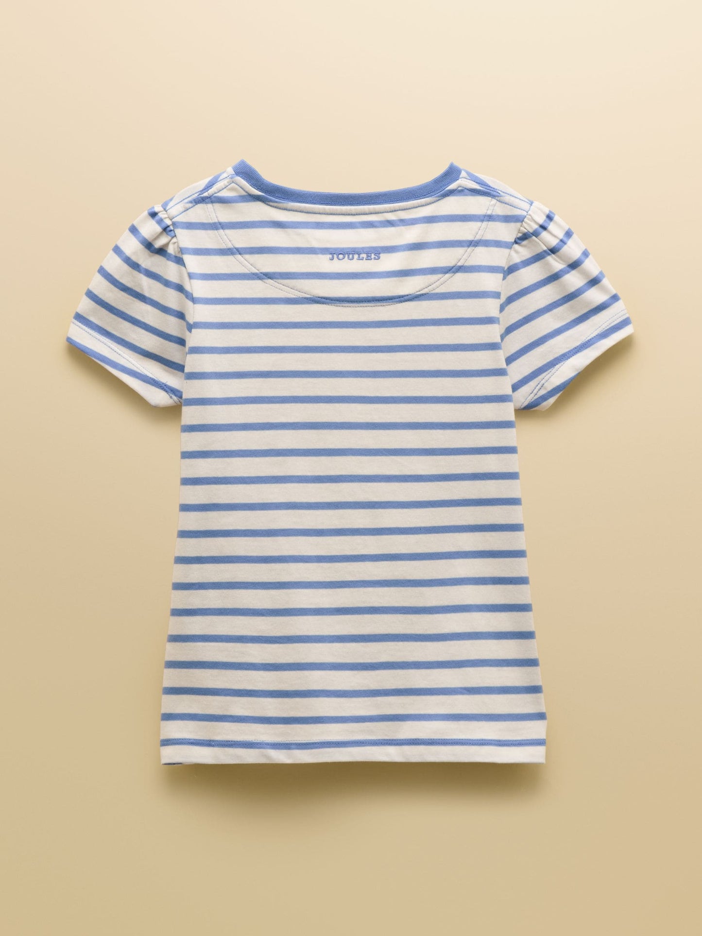 Joules Official Badminton Blue & Cream Stripe Horse Applique T-shirt image 2