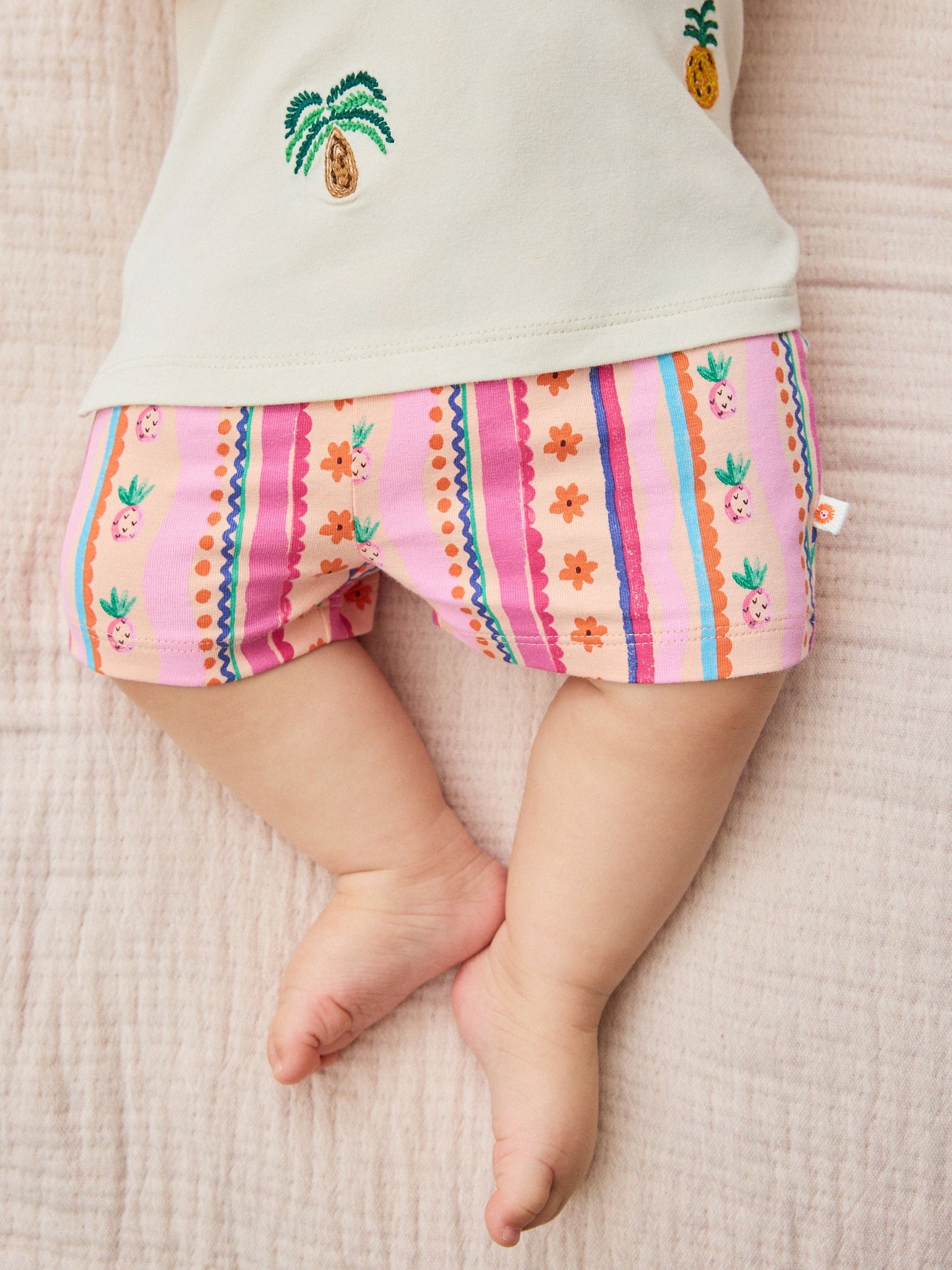 Ecru Tropical Short Sleeve Baby Top and Short Set 2 Piece (0mths-2yrs) image 4