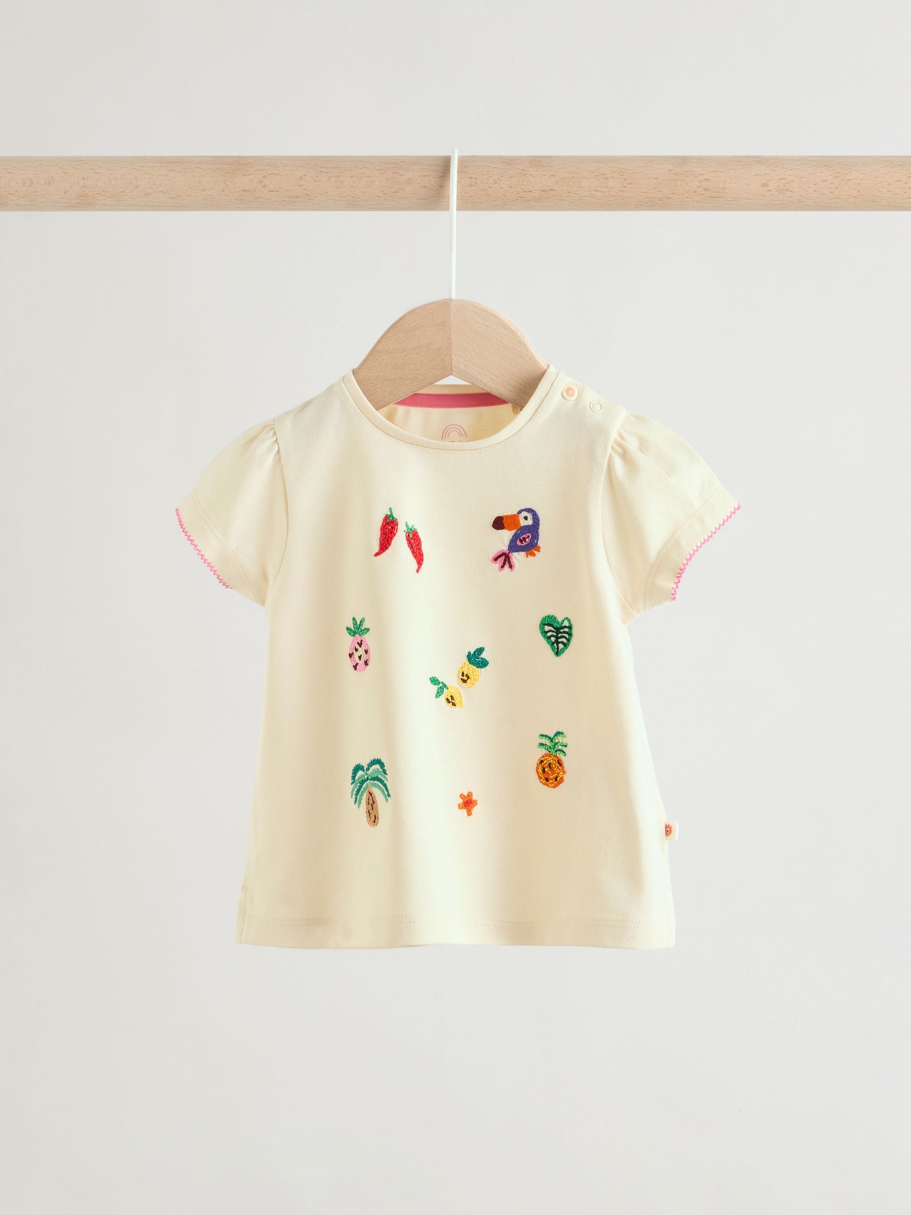 Ecru Tropical Short Sleeve Baby Top and Short Set 2 Piece (0mths-2yrs) image 6