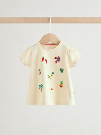 Ecru Tropical Short Sleeve Baby Top and Short Set 2 Piece (0mths-2yrs) image 6