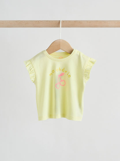 Yellow Cherry Short Sleeve Baby Tops and Wide Leg Leggings Set 2 Piece (0mths-2yrs) image 7