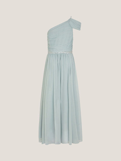 Monsoon Green Sequin One Shoulder Prom Dress image 3