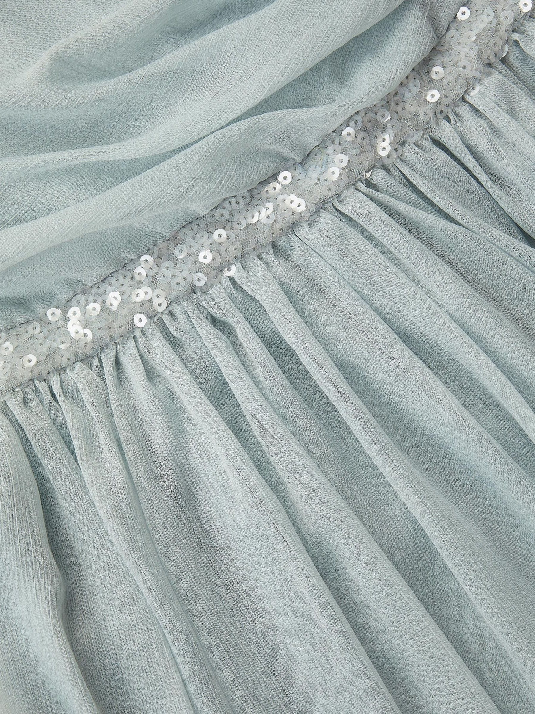 Monsoon Green Sequin One Shoulder Prom Dress image 4