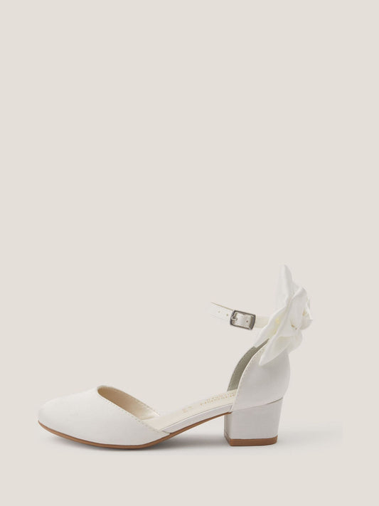 Monsoon White Sara Bow Two Part Heels image 1