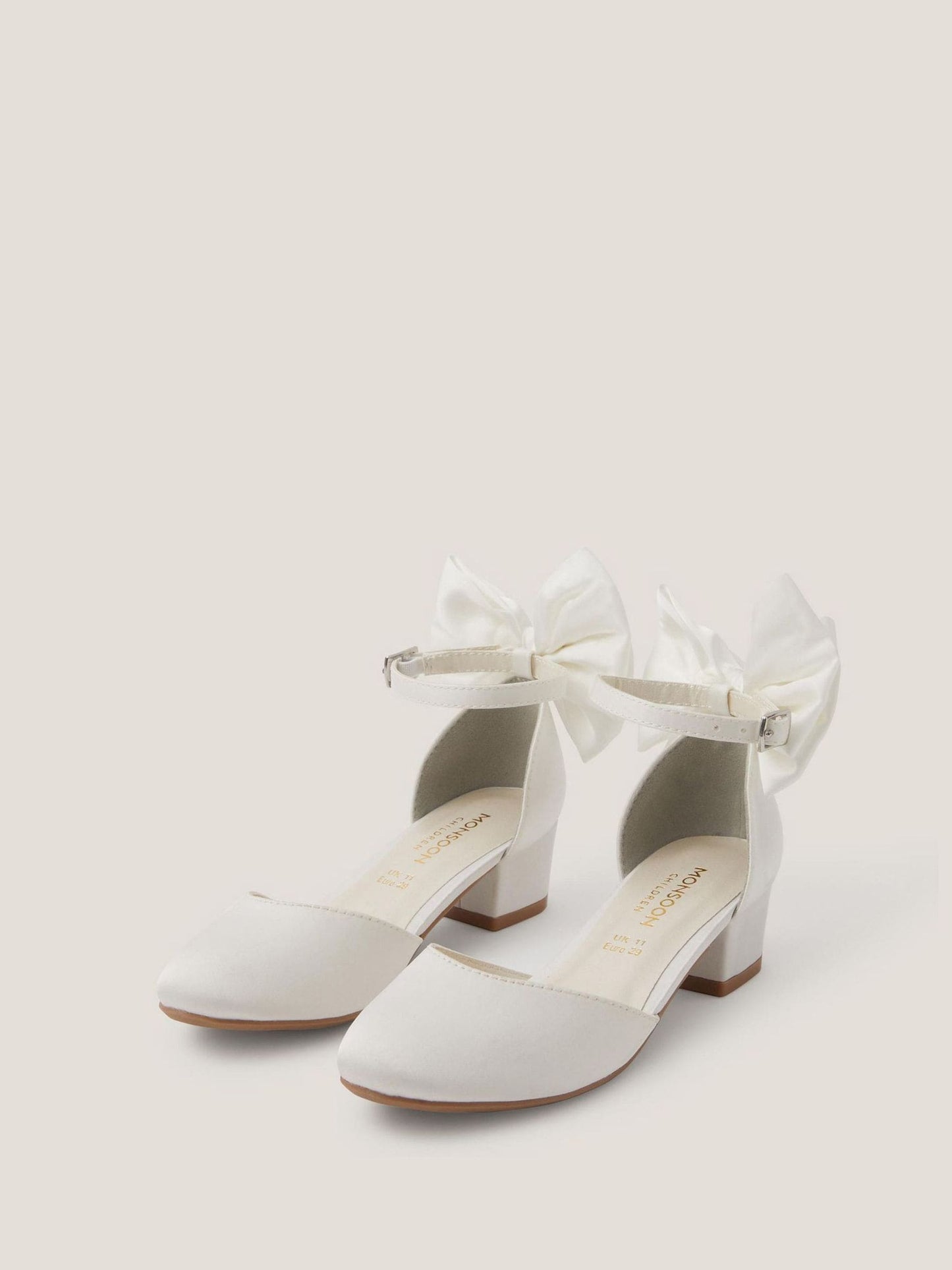 Monsoon White Sara Bow Two Part Heels image 2