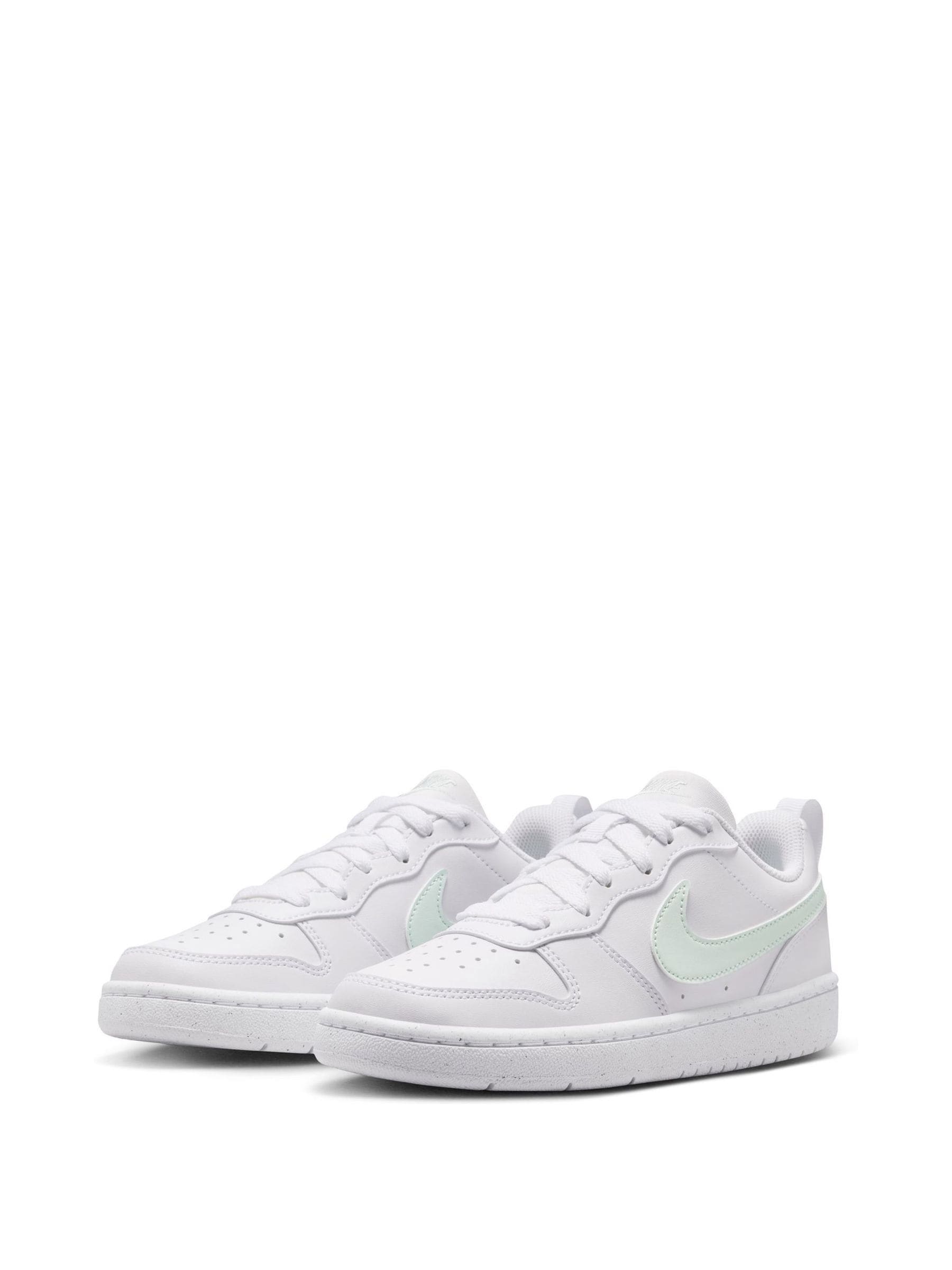 Nike White/Green Youth Court Borough Low Recraft Trainers image 2