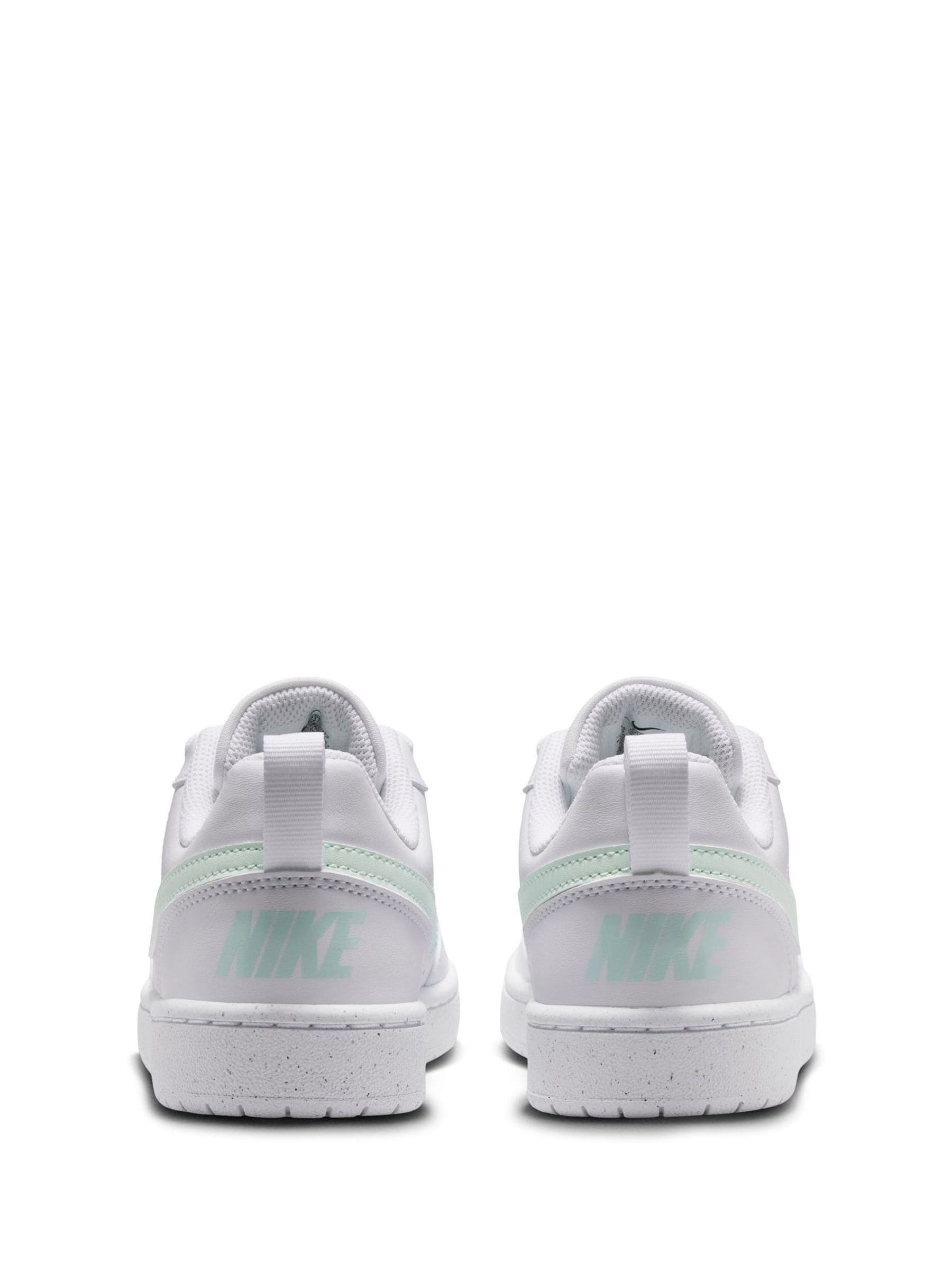 Nike White/Green Youth Court Borough Low Recraft Trainers image 4