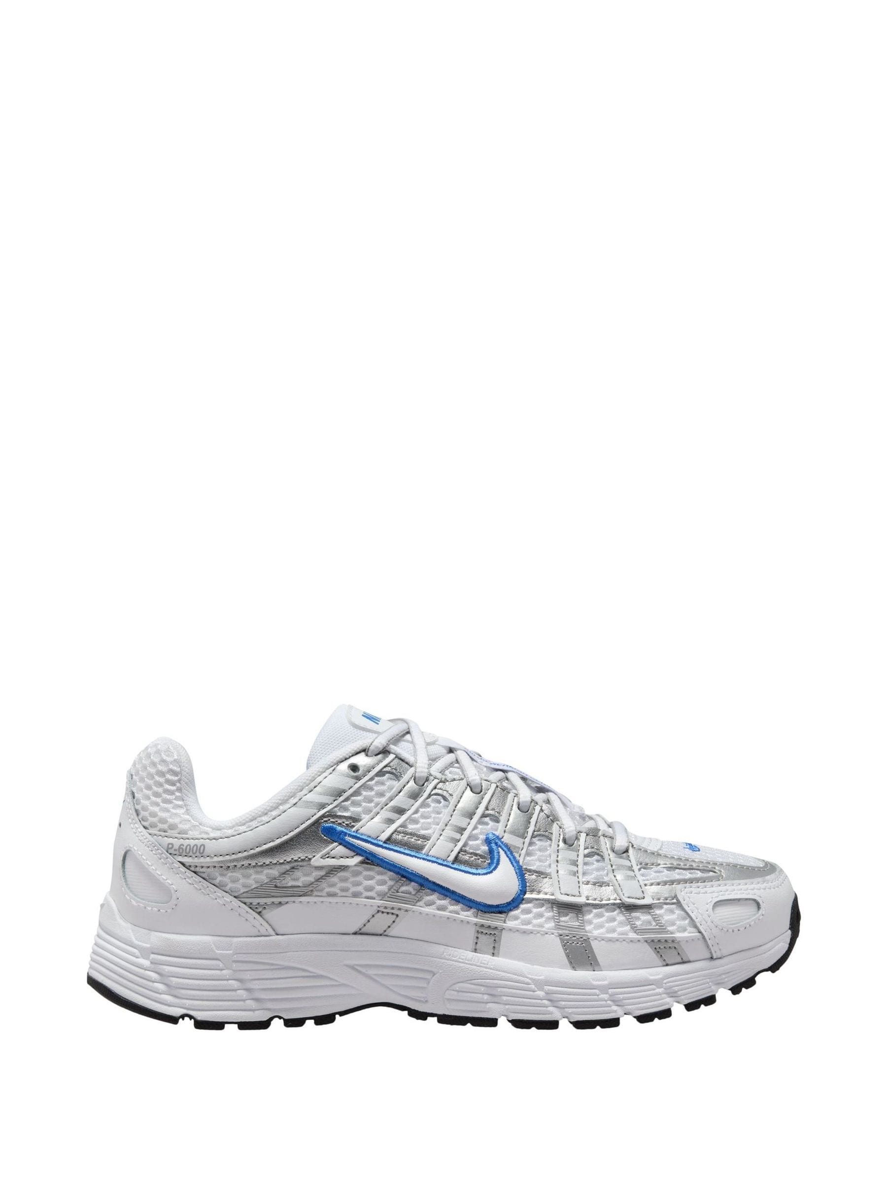 Nike White/Silver Blue Youth P6000 Trainers image 1
