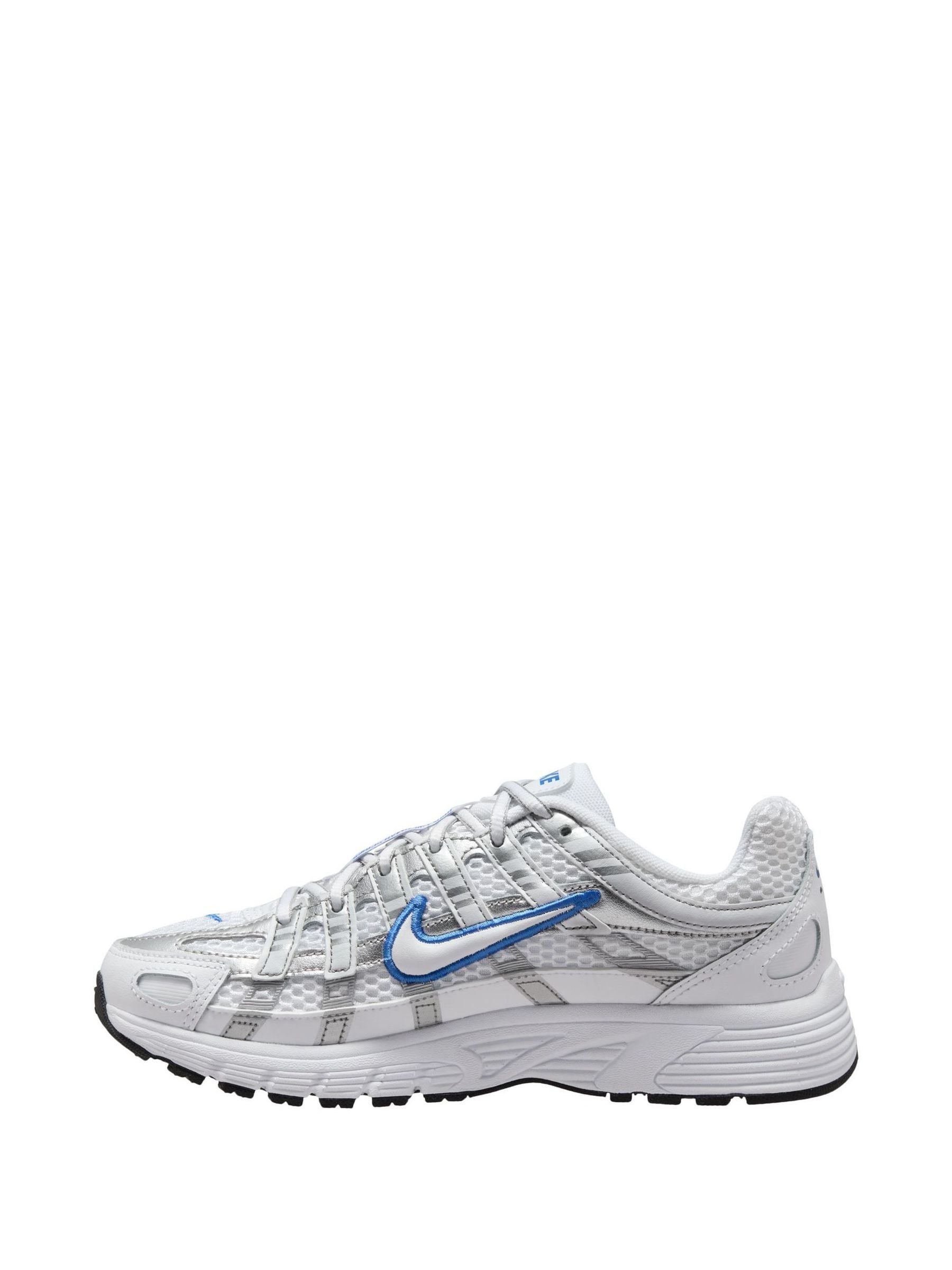 Nike White/Silver Blue Youth P6000 Trainers image 2