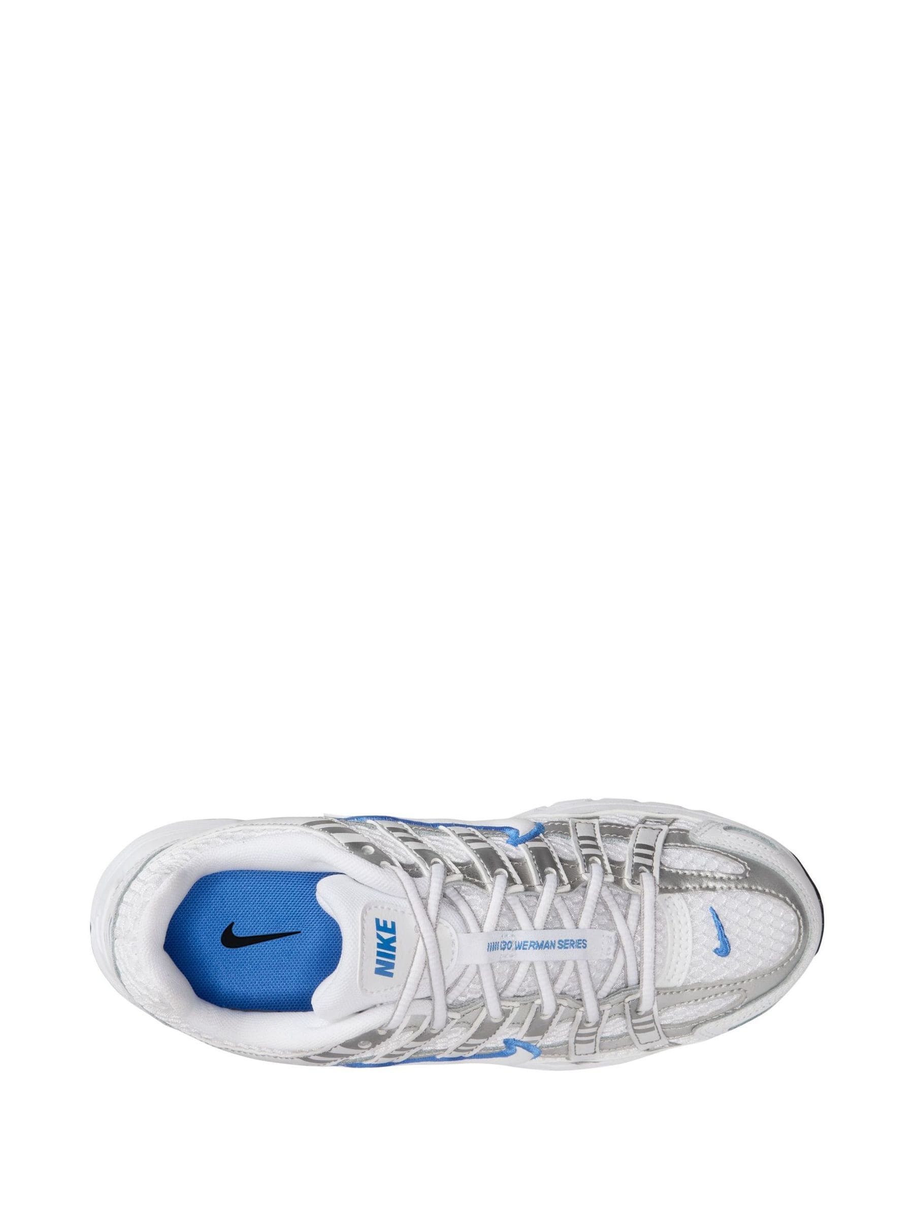 Nike White/Silver Blue Youth P6000 Trainers image 3