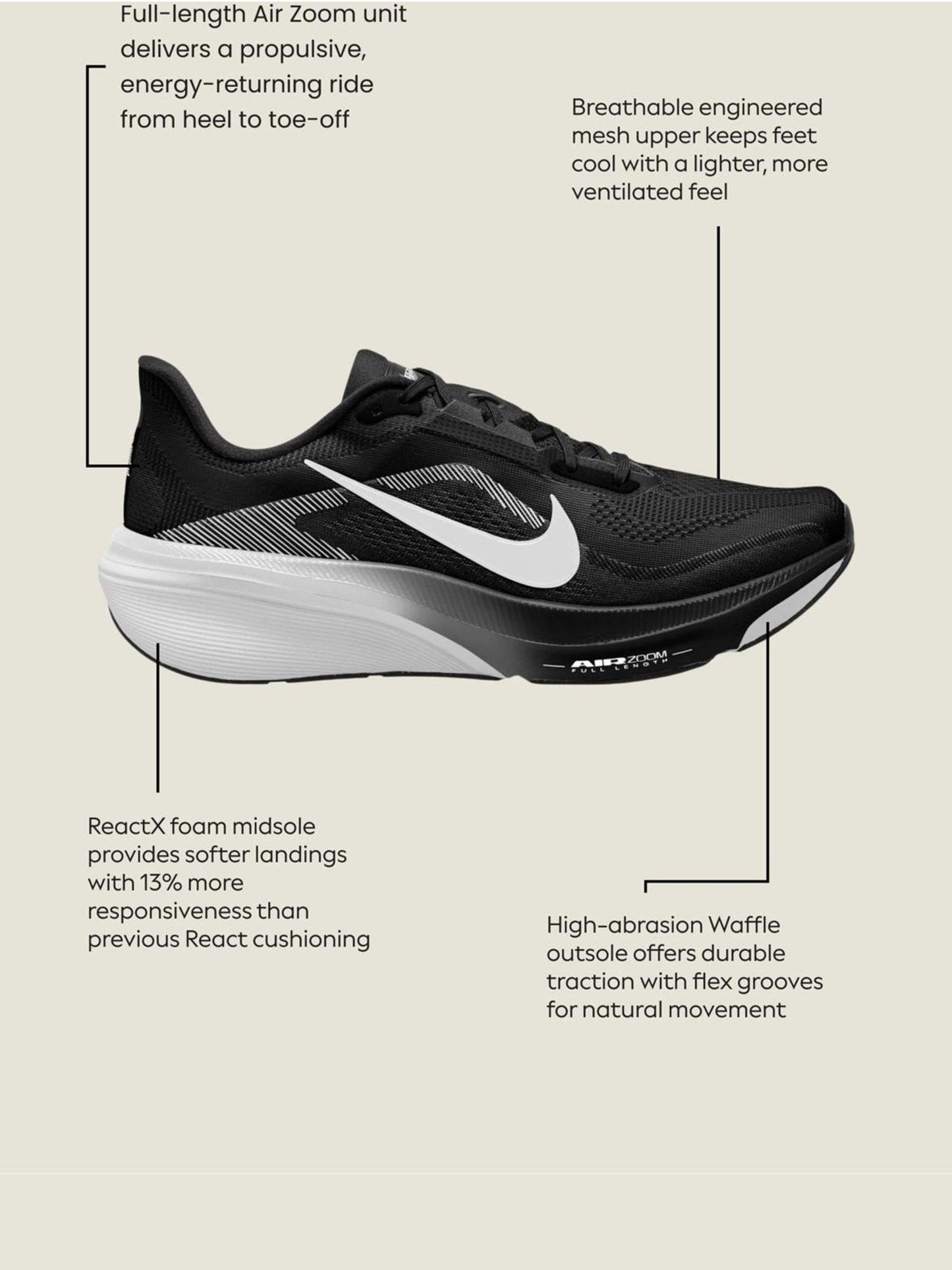 Nike Light Green Pegasus 42 Road Running Trainers image 3
