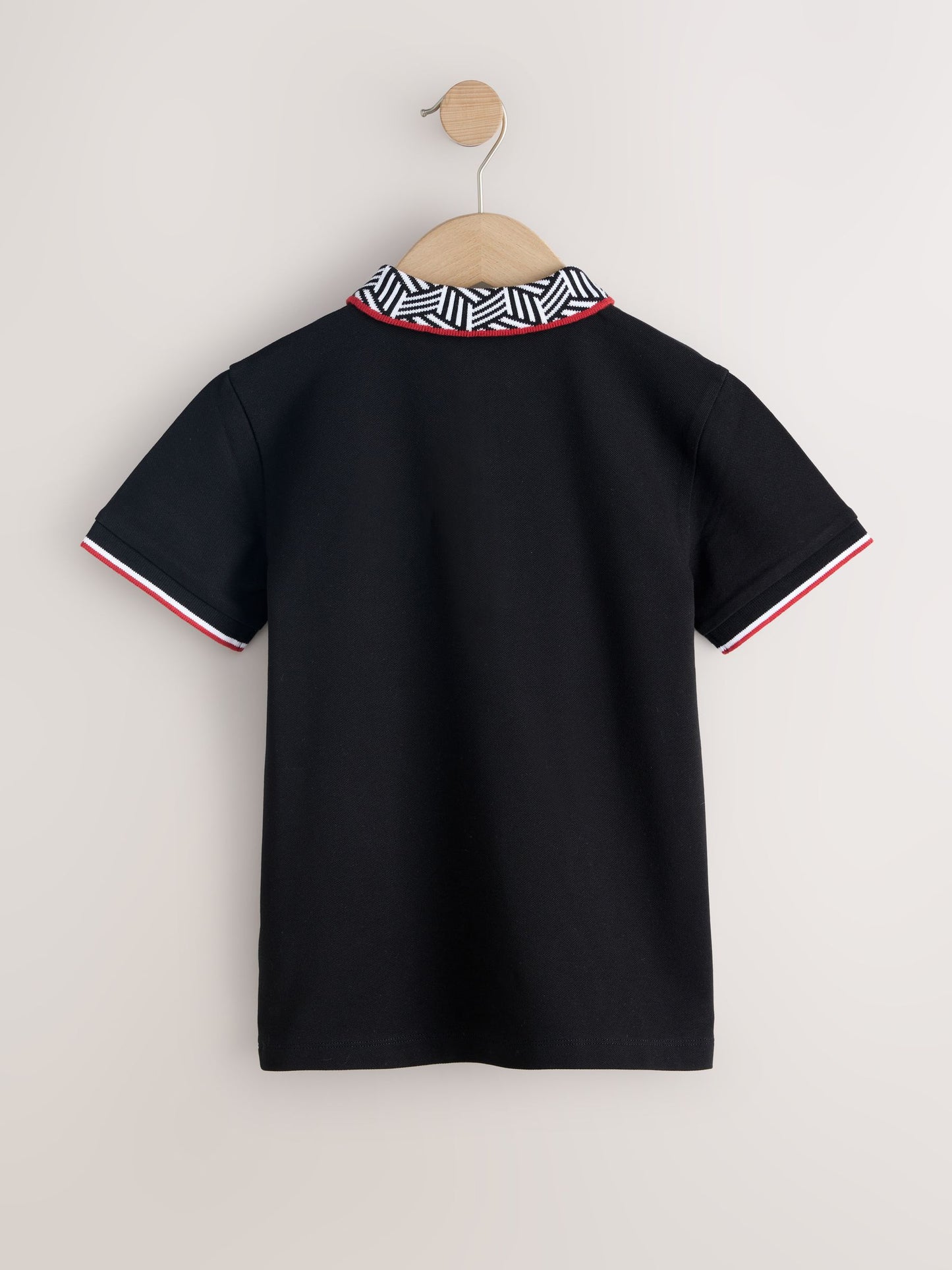 Dsiney Kidz - Black Geo Collar Zip Neck Polo Shirt (3-16yrs) image 2