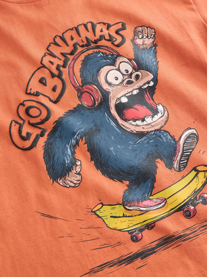 Dsiney Kidz - Rust Bananas Short Sleeve Graphic T-Shirt (3-16yrs) image 3