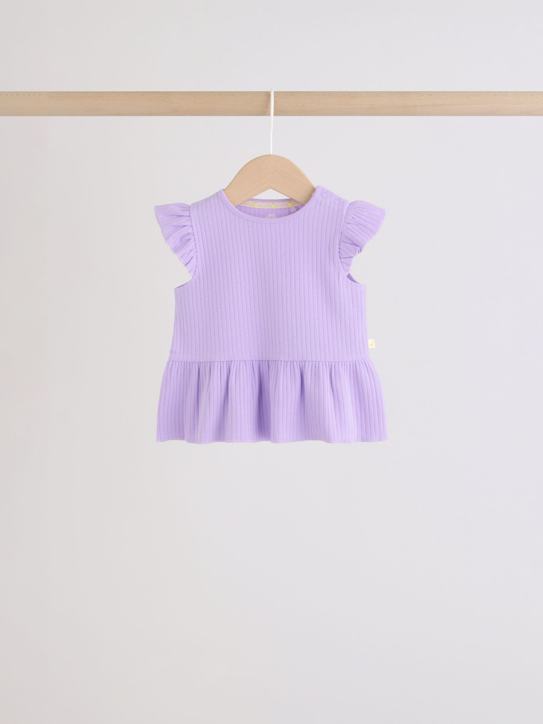 Multi Baby Short Sleeve Peplum T-Shirts 4 Pack (0mths-2yrs) image 4