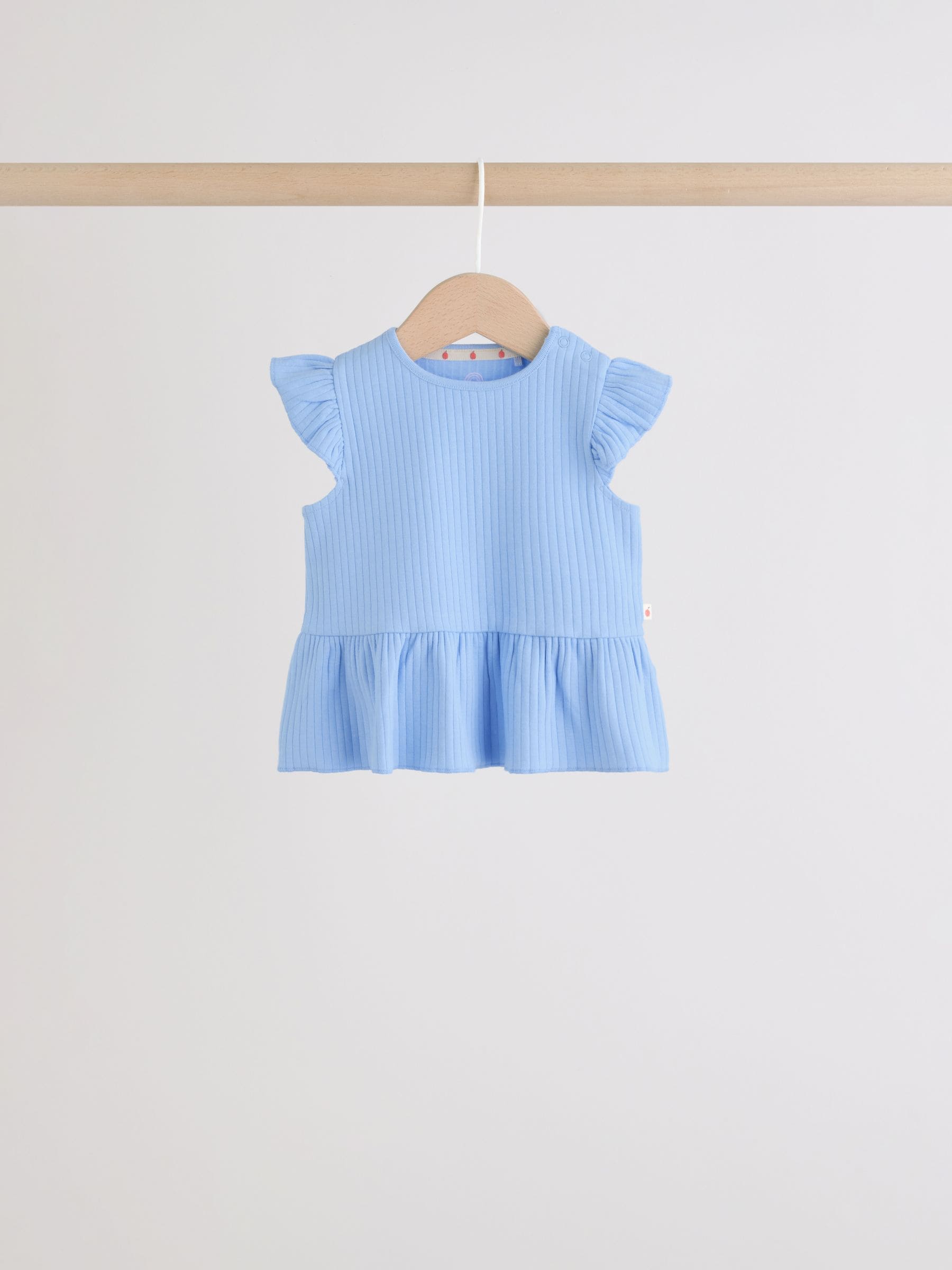 Multi Baby Short Sleeve Peplum T-Shirts 4 Pack (0mths-2yrs) image 5