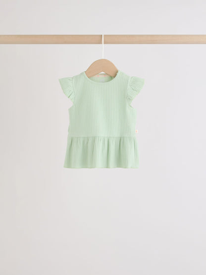 Multi Baby Short Sleeve Peplum T-Shirts 4 Pack (0mths-2yrs) image 6