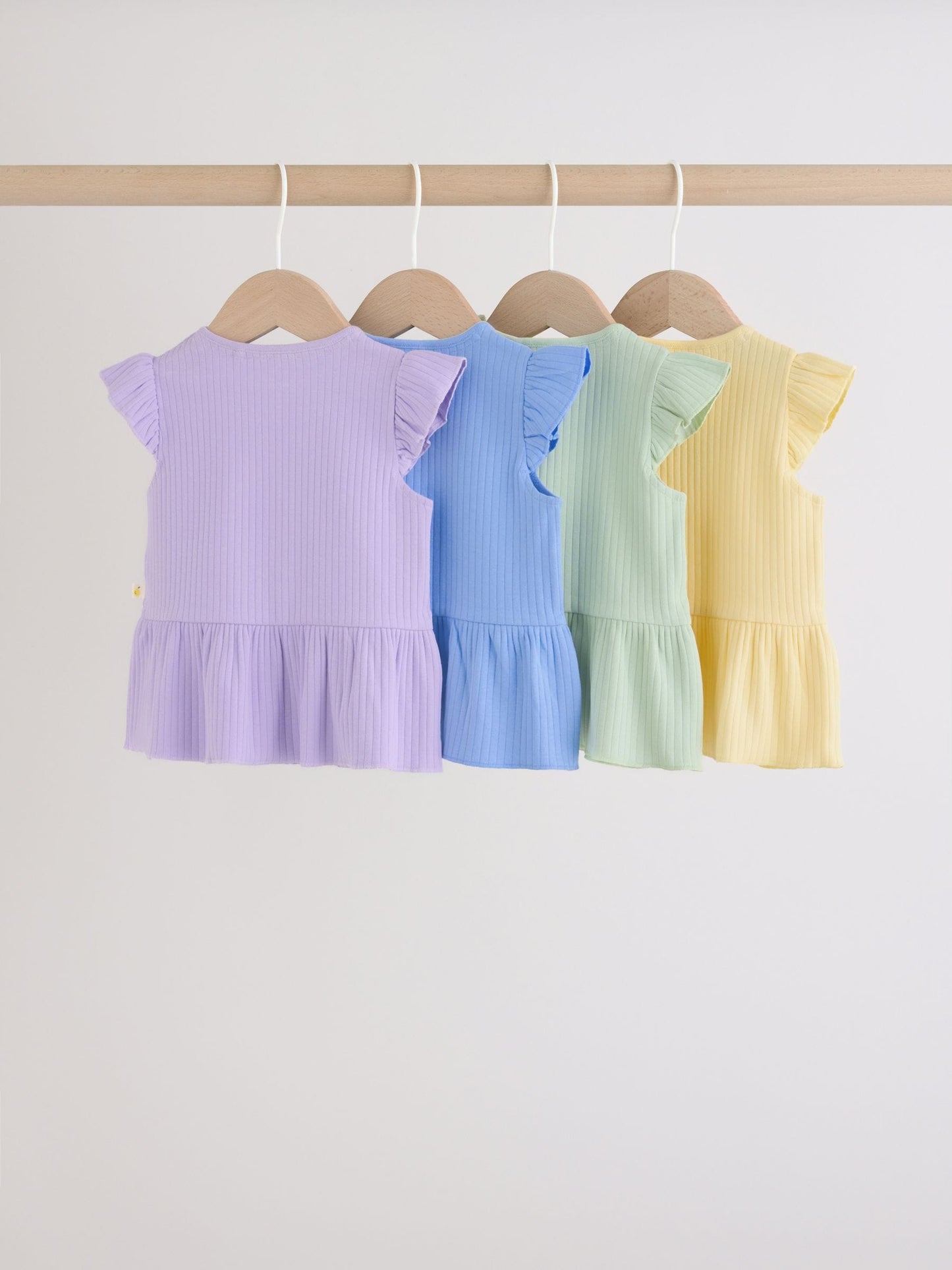 Multi Baby Short Sleeve Peplum T-Shirts 4 Pack (0mths-2yrs) image 8
