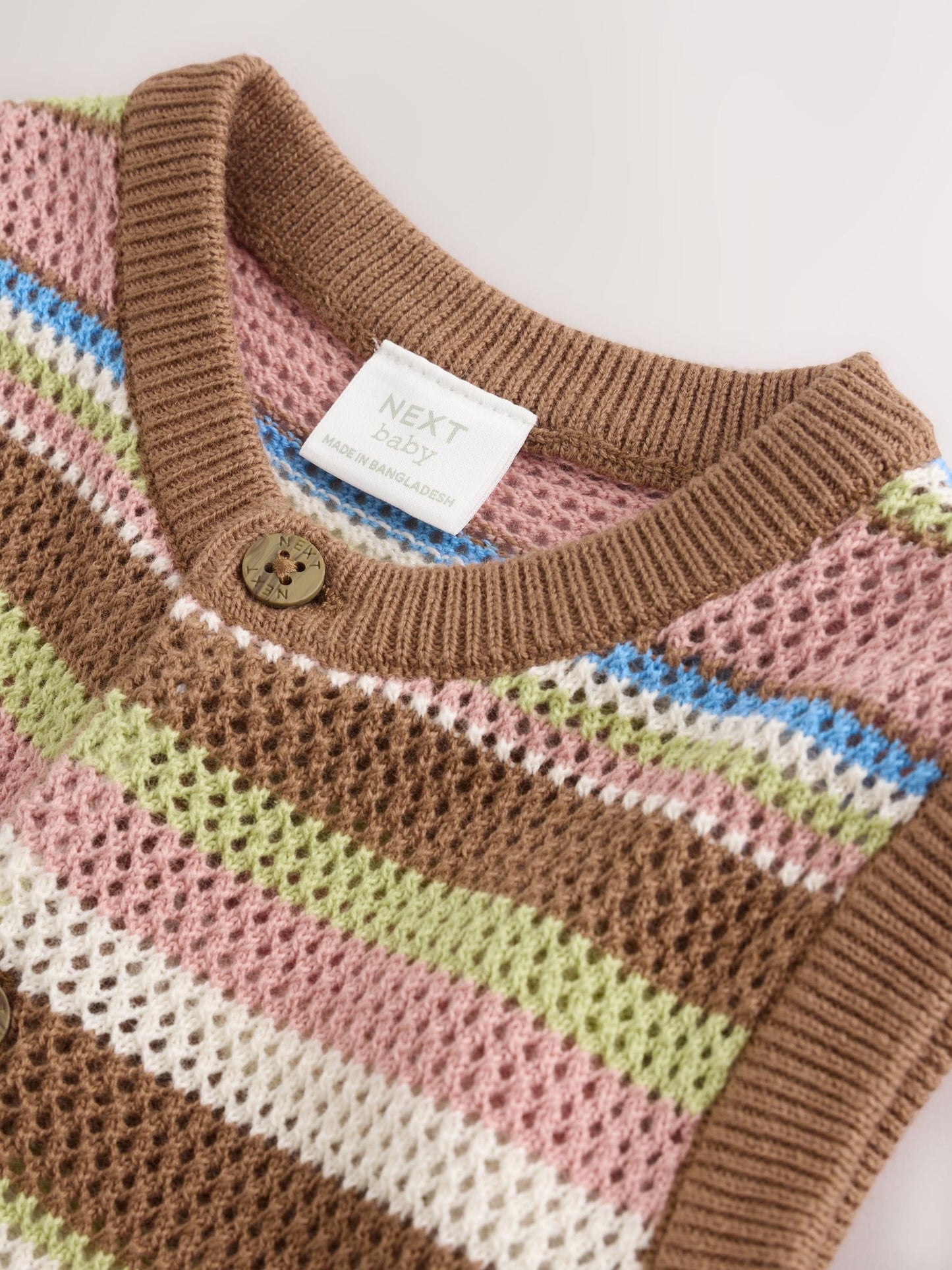 Brown Stripe Knitted Baby Romper (0mths-3yrs) image 4