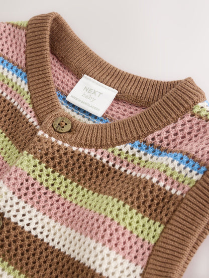 Brown Stripe Knitted Baby Romper (0mths-3yrs) image 4