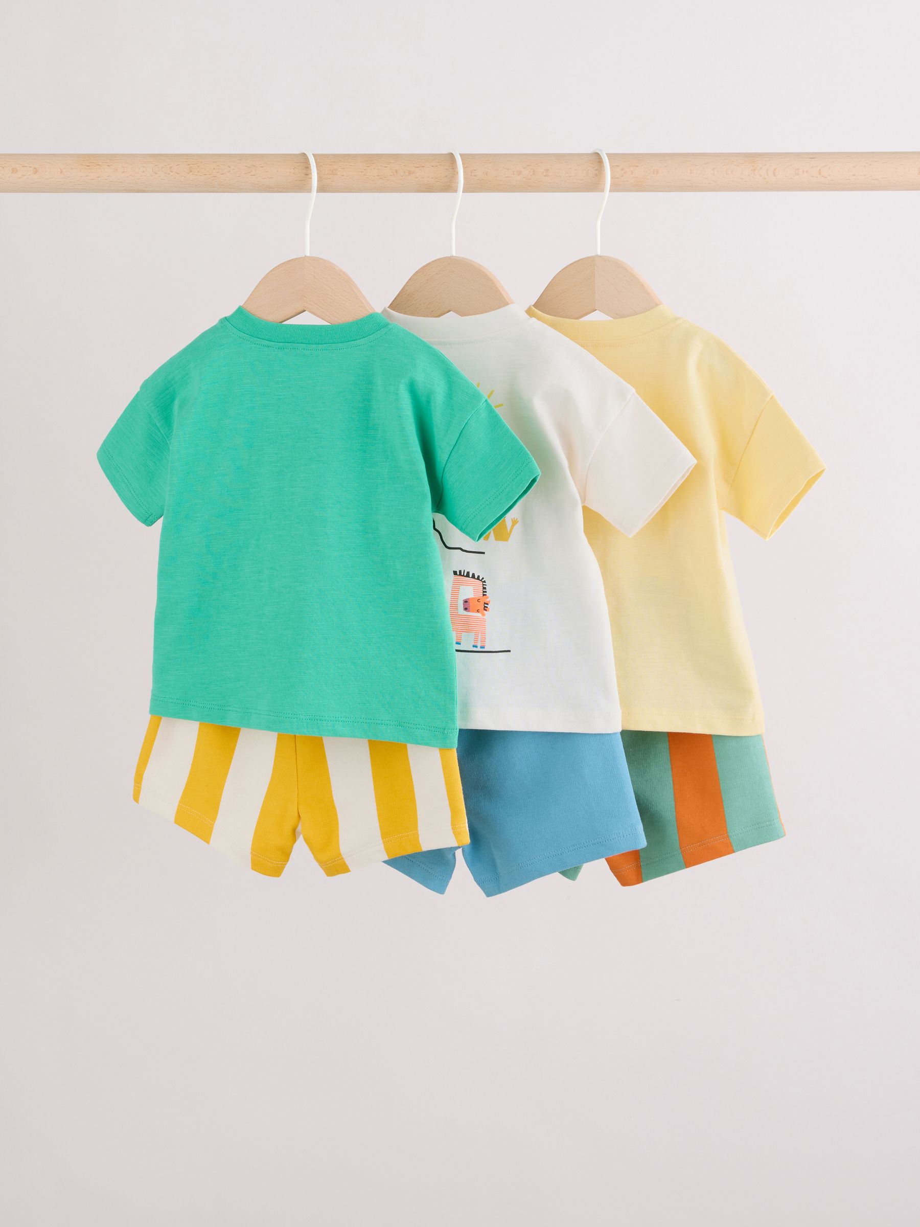 Green/Yellow Safari Animal Tops and Shorts Baby Set 6 Piece (0mths-3yrs) image 6