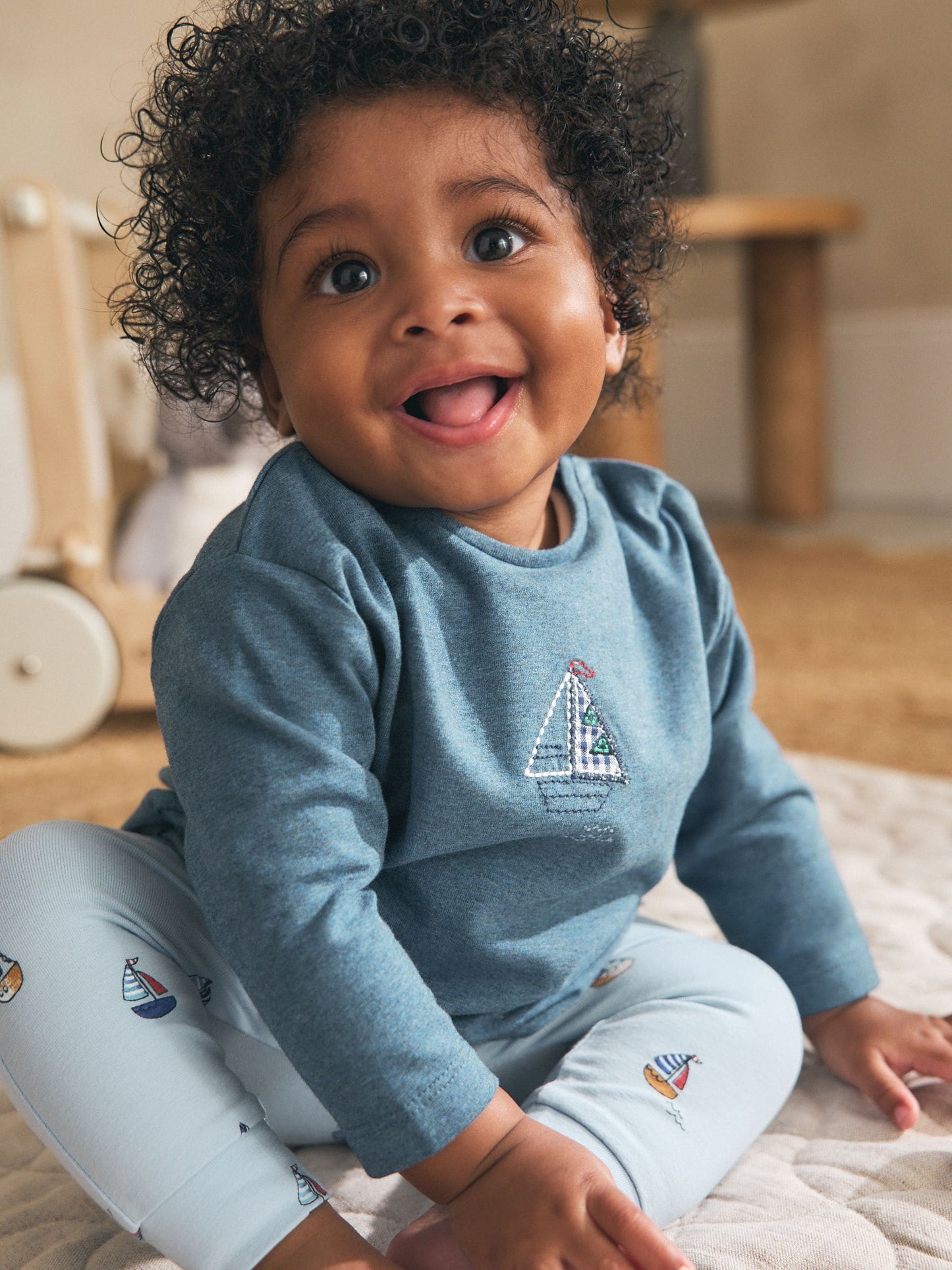 Blue Nautical Baby Top and Leggings Set 2 Piece (0mths-3yrs) image 1