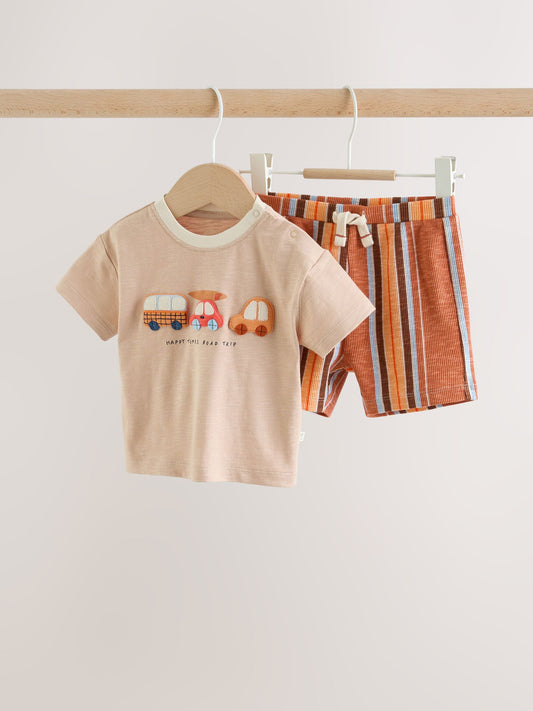 Orange Cars Top and Shorts Baby Set (0mths-2yrs) image 1