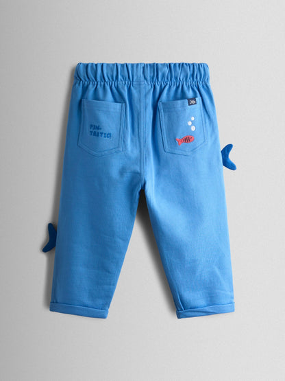 JoJo Maman Bébé Blue Shark Applique Trousers image 2