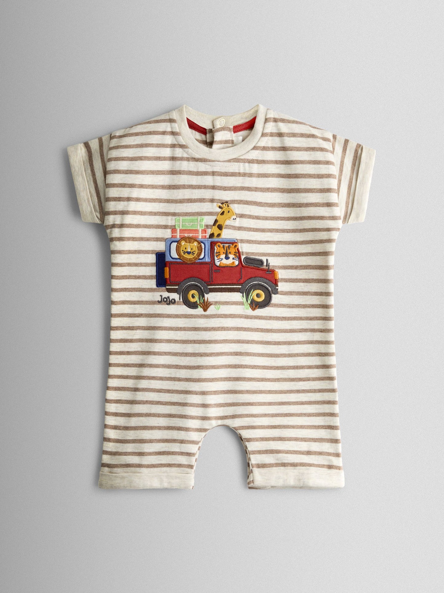 JoJo Maman Bébé Natural Safari Character Appliqué Romper image 1