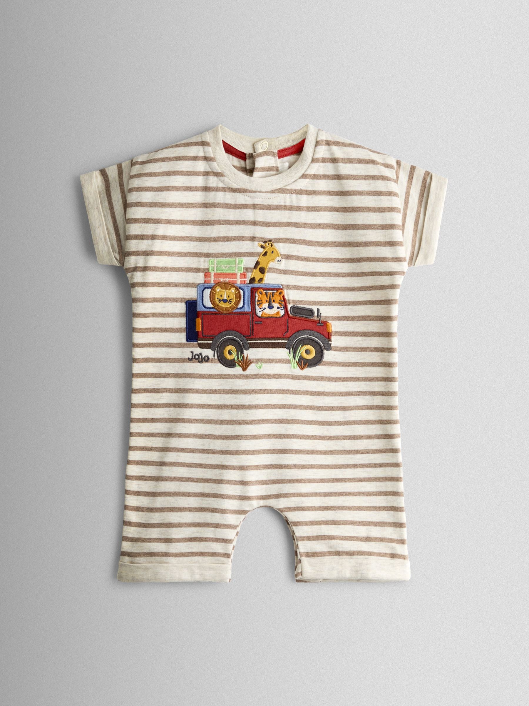 JoJo Maman Bébé Natural Safari Character Appliqué Romper image 1