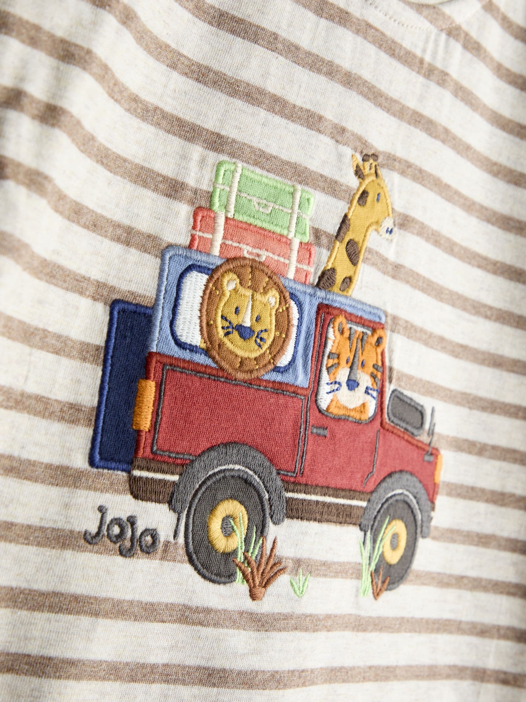 JoJo Maman Bébé Natural Safari Character Appliqué Romper image 3