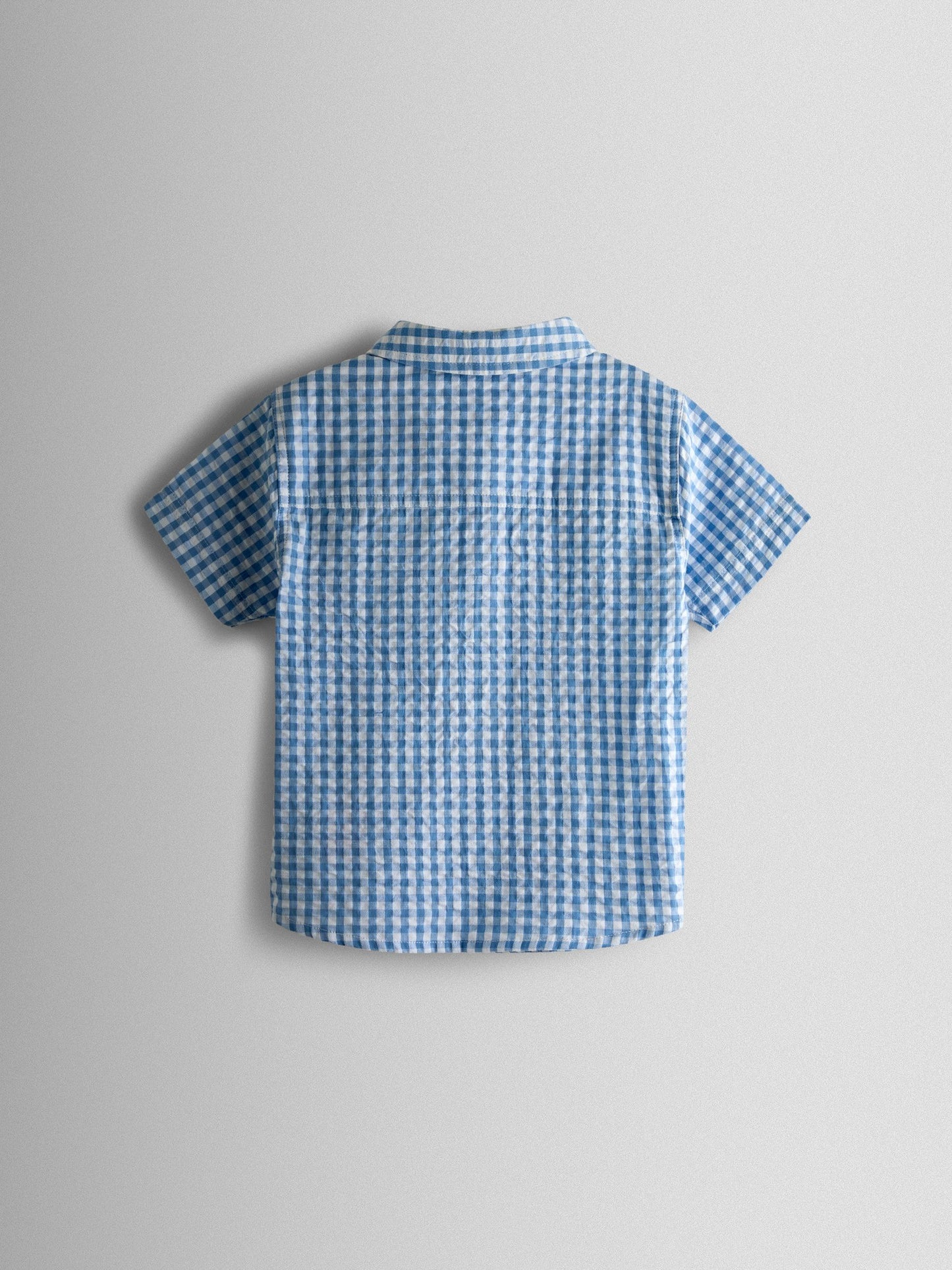 JoJo Maman Bébé Light Blue Gingham Shirt image 3