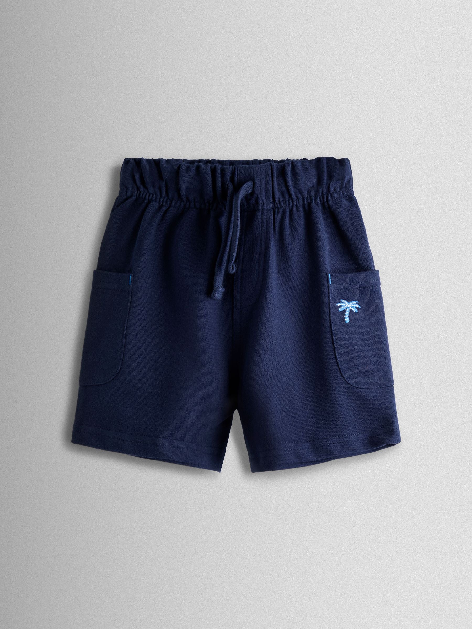 Dsiney Kidz - JoJo Maman Bébé Navy Blue & Blue 2-Pack Stripe & Plain Shorts image 2