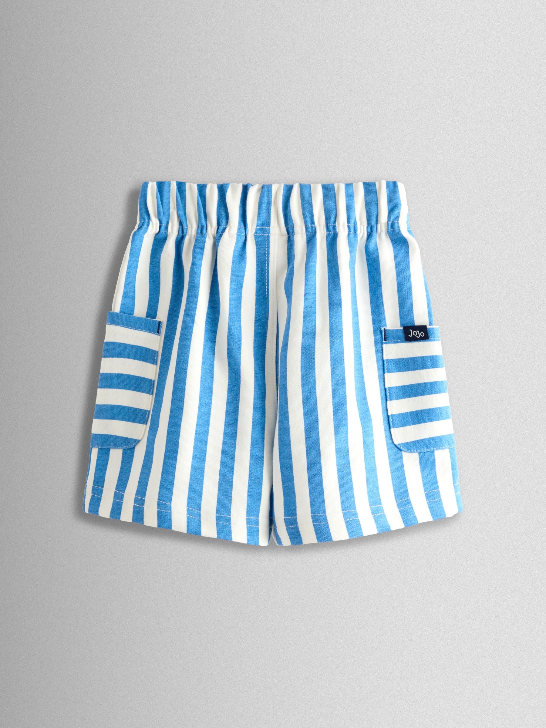 Dsiney Kidz - JoJo Maman Bébé Navy Blue & Blue 2-Pack Stripe & Plain Shorts image 4