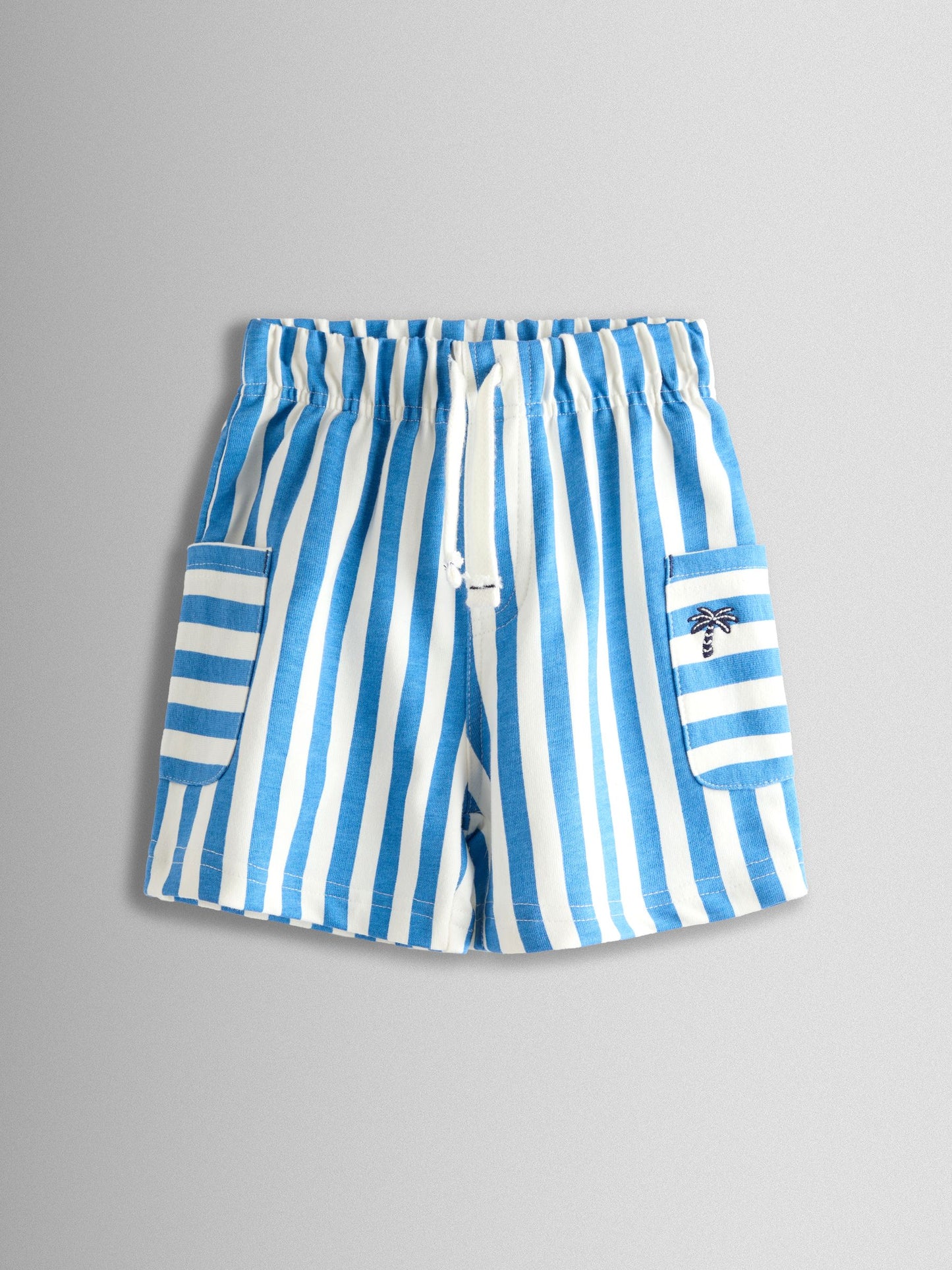 Dsiney Kidz - JoJo Maman Bébé Navy Blue & Blue 2-Pack Stripe & Plain Shorts image 5