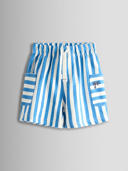 Dsiney Kidz - JoJo Maman Bébé Navy Blue & Blue 2-Pack Stripe & Plain Shorts image 5