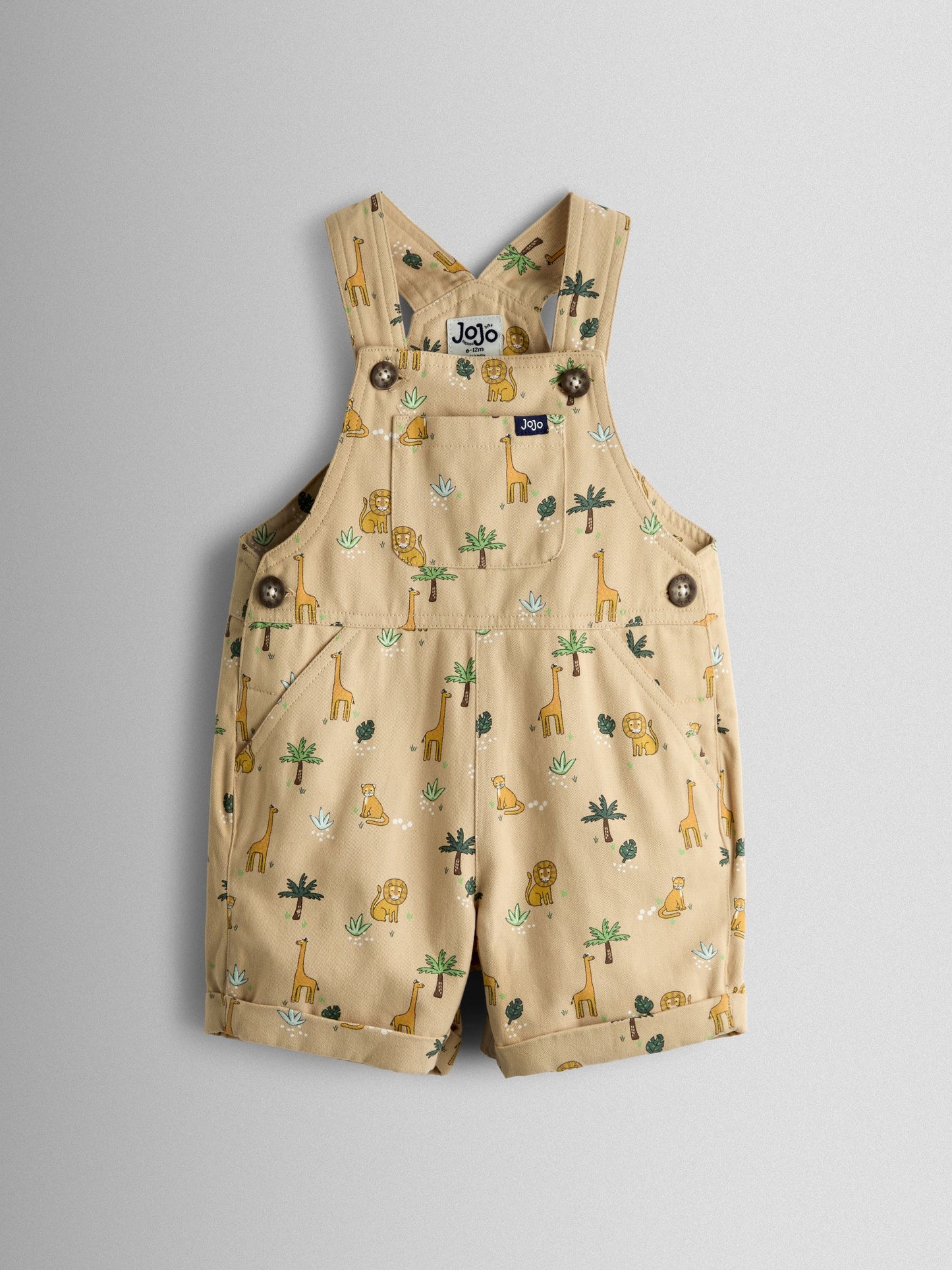 JoJo Maman Bébé Natural Safari Printed Twill Dungaree image 1