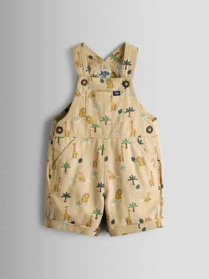 JoJo Maman Bébé Natural Safari Printed Twill Dungaree image 1