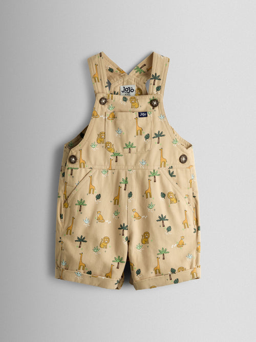 JoJo Maman Bébé Natural Safari Printed Twill Dungaree image 1