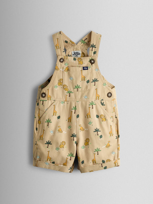 JoJo Maman Bébé Natural Safari Printed Twill Dungaree image 1