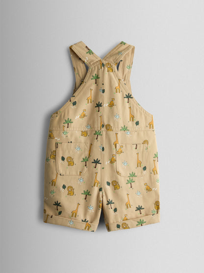 JoJo Maman Bébé Natural Safari Printed Twill Dungaree image 2