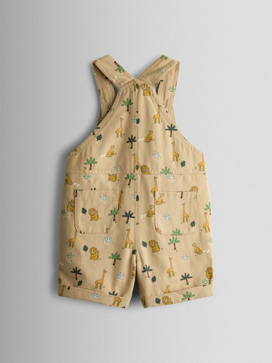 JoJo Maman Bébé Natural Safari Printed Twill Dungaree image 2