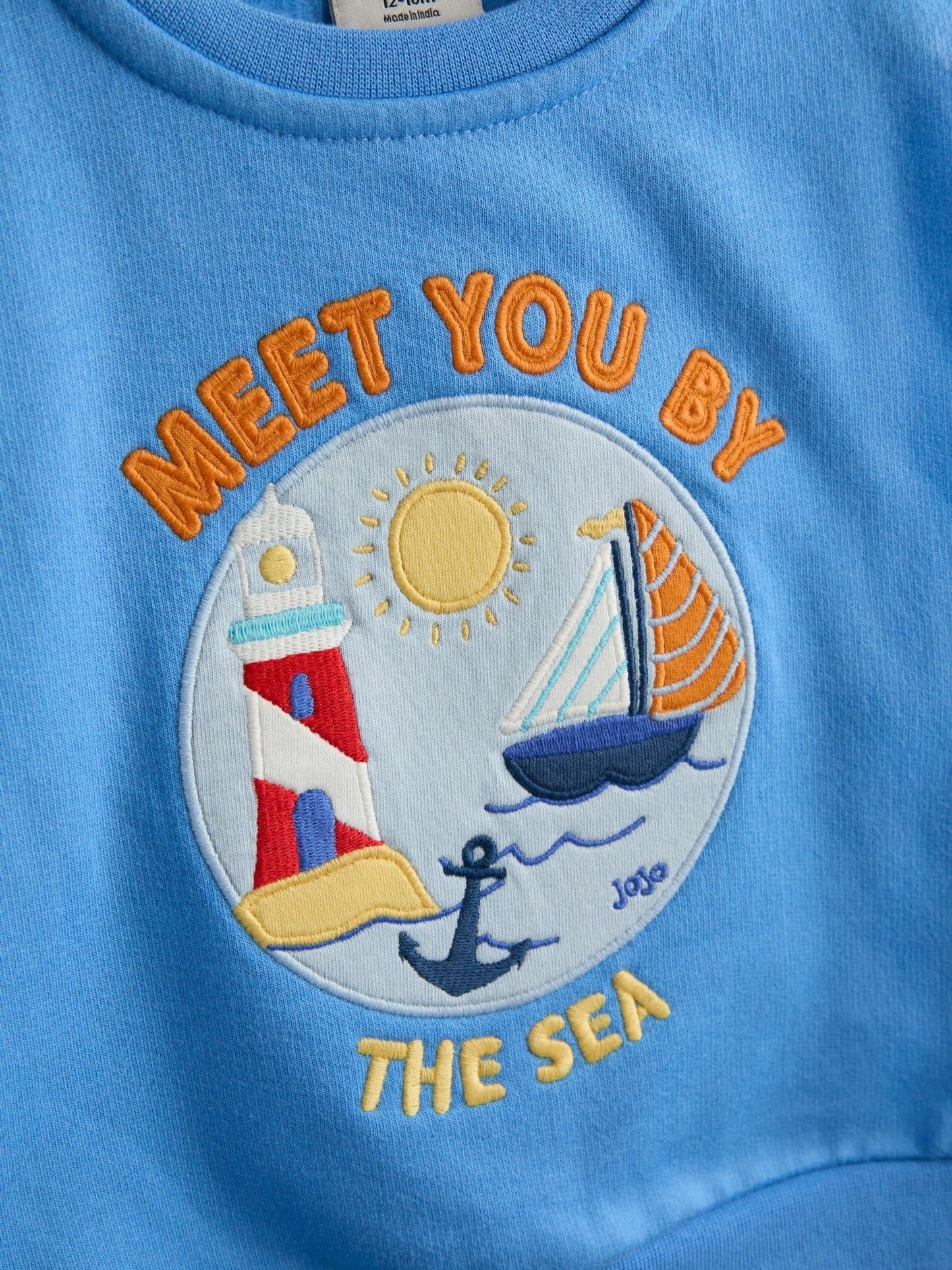 Dsiney Kidz - JoJo Maman Bébé Blue Boat Appliqué Sweatshirt image 4