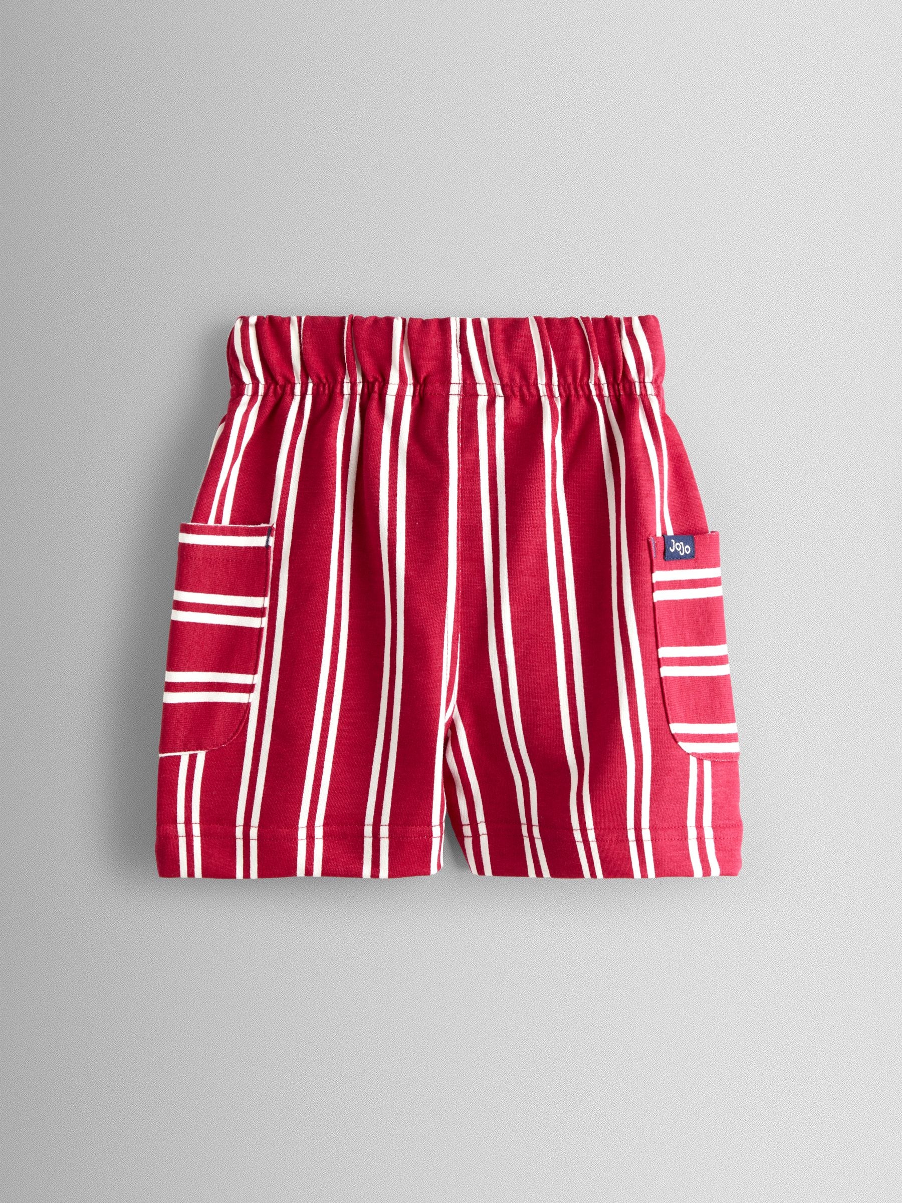 Dsiney Kidz - JoJo Maman Bébé Red 2-Pack Stripe & Plain Shorts image 4
