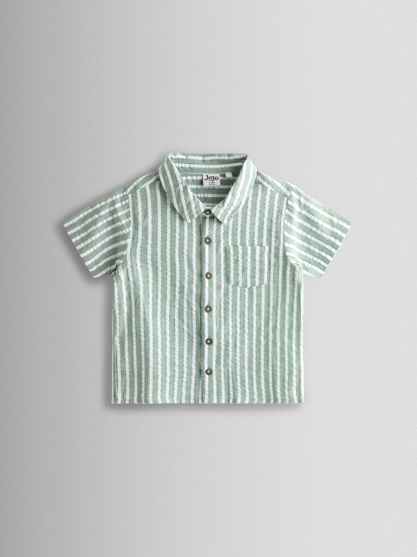 JoJo Maman Bébé Green Striped Shirt image 2